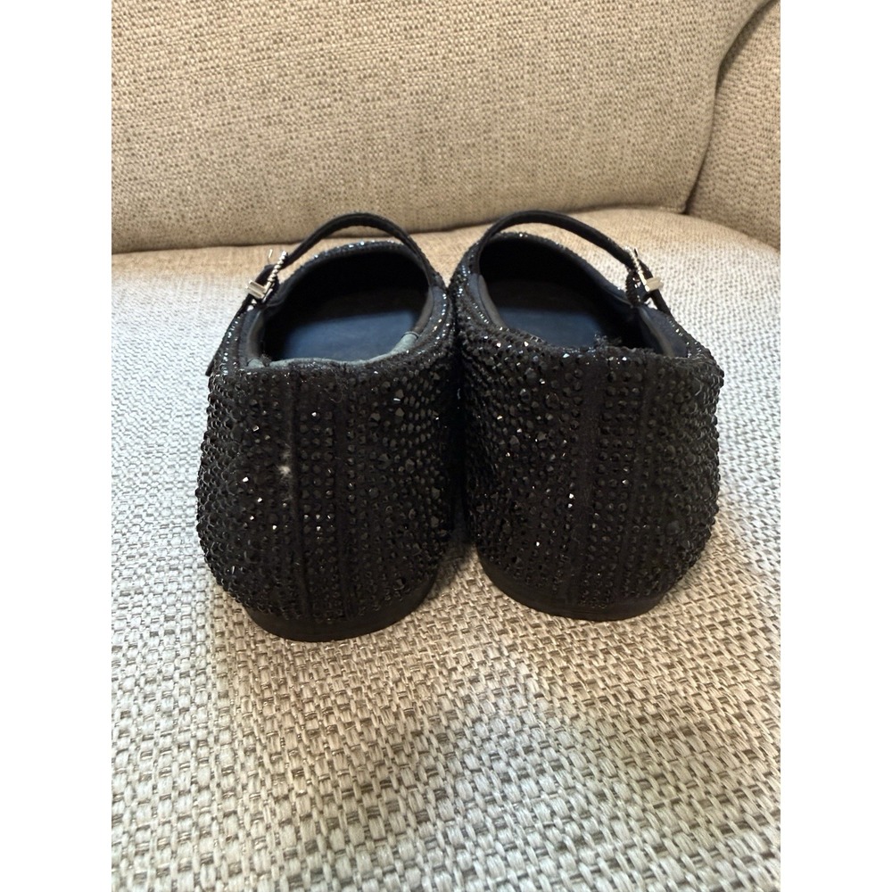 Dolce Vita Reyes Black Metallic Crystal Square Toe Mary Jane Flats - Picture 6 of 10